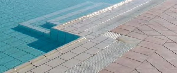 Swimmingpool Überlaufrost 200x25x480mm weiß